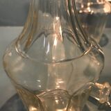 Two twin glass decanters