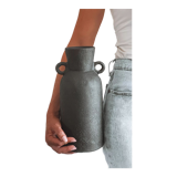 Black ceramic vase