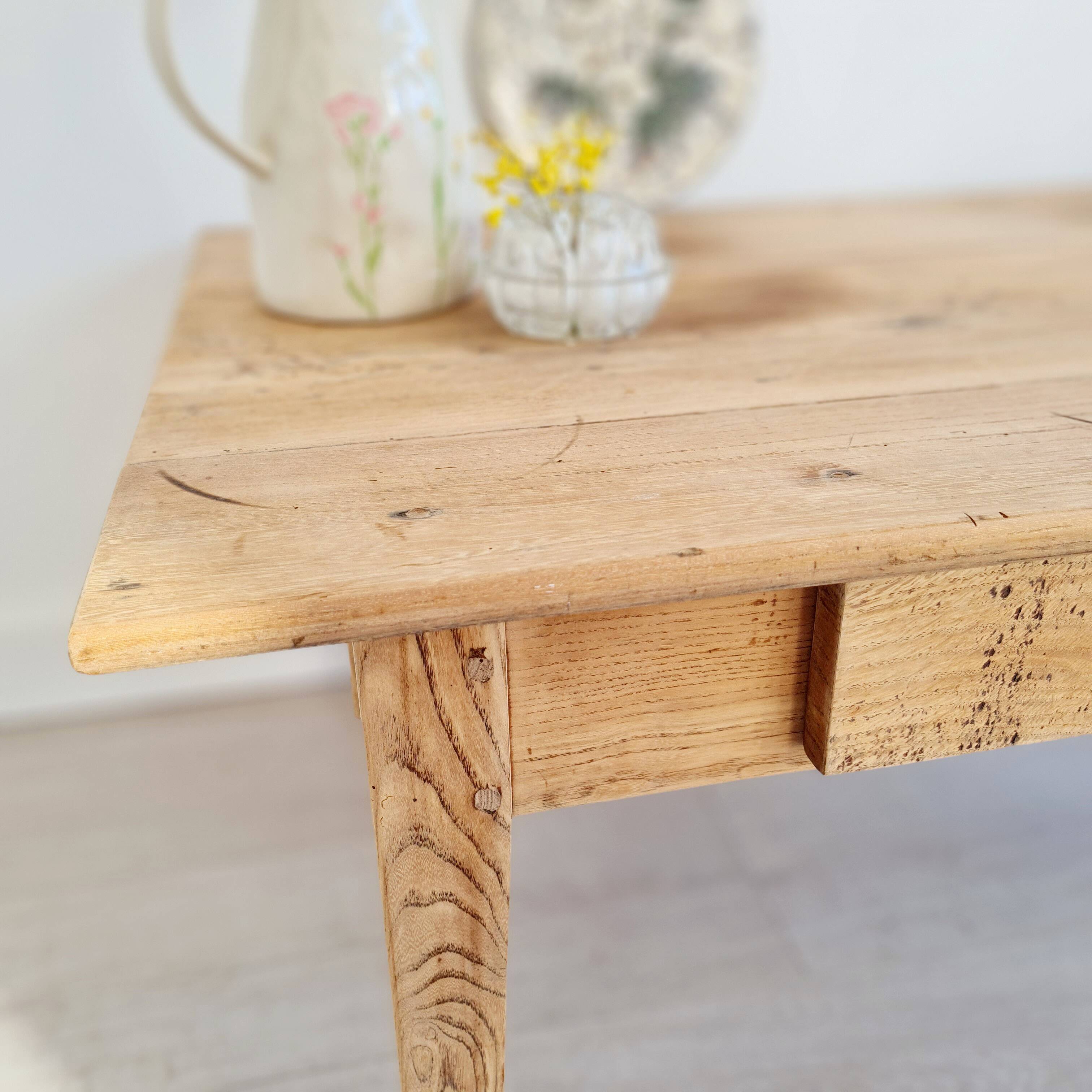 Table de ferme basse bois brut