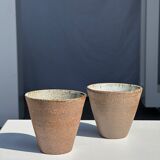 Lot de 2 tasses / mug en céramique indonésienne (mat brun)