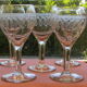 Lot de 5 verres anciens en verre frise gravée
