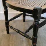 Chaise de nourrice provençale avec assise cannée ancienne
