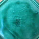 Pair of Digoin Sarreguemines barbotine bottle coasters