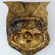 Vintage ritual mask in repoussé brass from Nepal/Tibet.