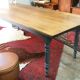 Large farm table 2m50 turned foot painted and waxed tray