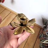 Vintage brass flower candle holder