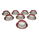 Set of 8 cups with saucers in Sologne L'Archevêque porcelain