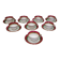 Set of 8 cups with saucers in Sologne L'Archevêque porcelain
