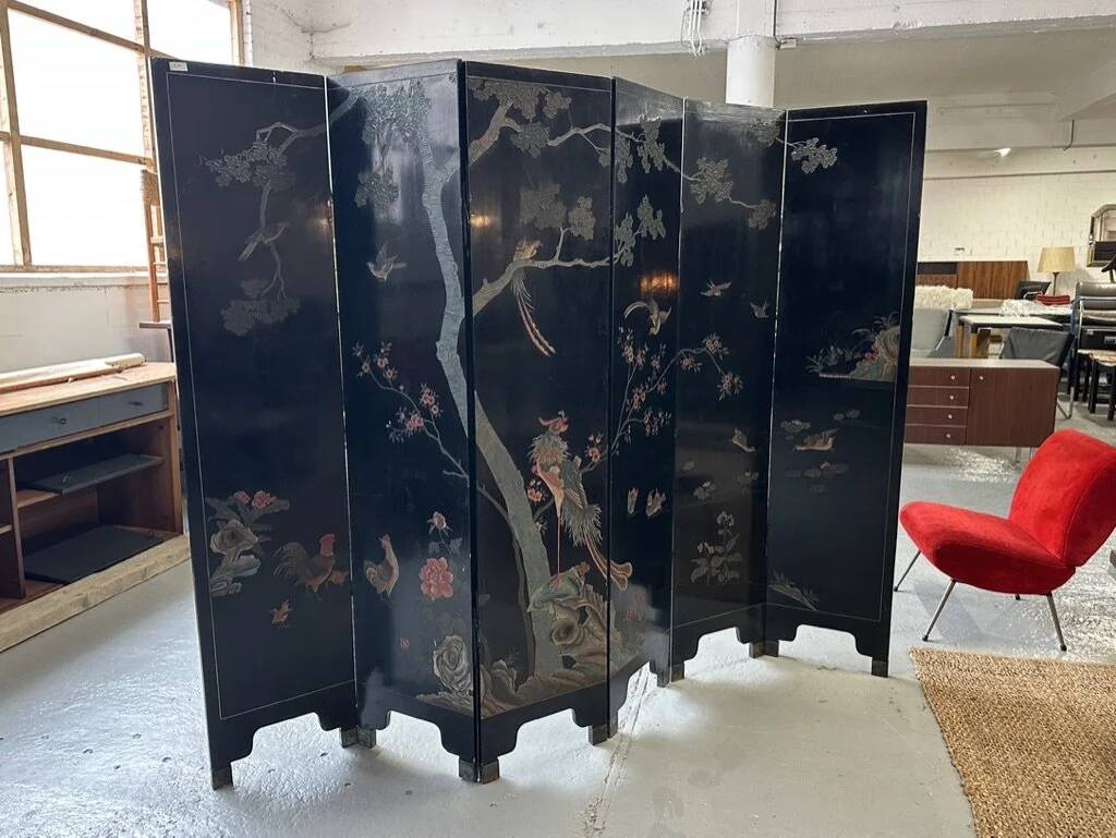 Coromandel lacquered Chinese screen with 6 panels