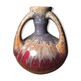 Vase in flamed sandstone with 3 handles Gustave de Bruyn earthenware Fives 1930
