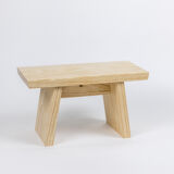 Japanese stool in solid pine from the Landes