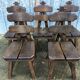6 brutalist chairs in solid oak