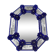Venetian Octagonal Blue Floreal Hand-Carving Mirror in Murano Glass Style