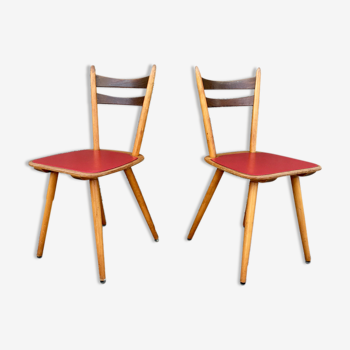 Paire de chaises bistrot brasserie vintage scandinave galette coloré LEGRAND DESIGN