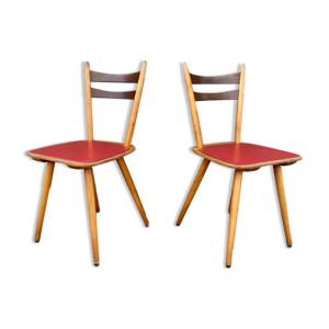 Paire de chaises bistrot brasserie vintage scandinave galette coloré LEGRAND DESIGN