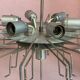 Midcentury ice glass plexi chandelier by kalmar