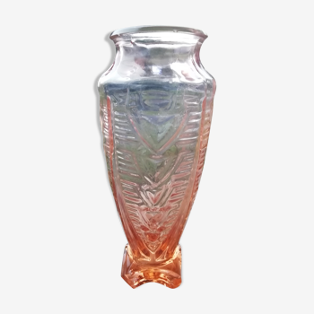 Pink glass vase