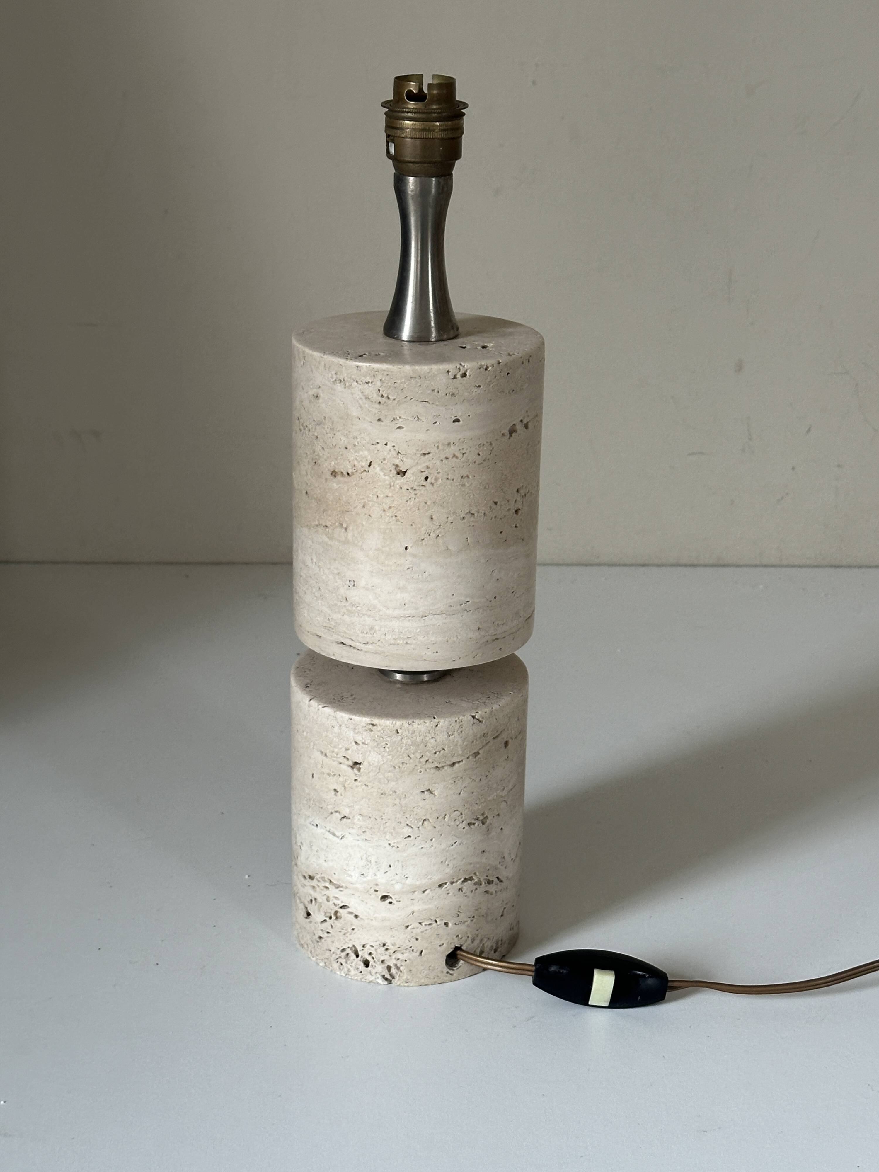 Vintage travertine lamp design 60s 70s