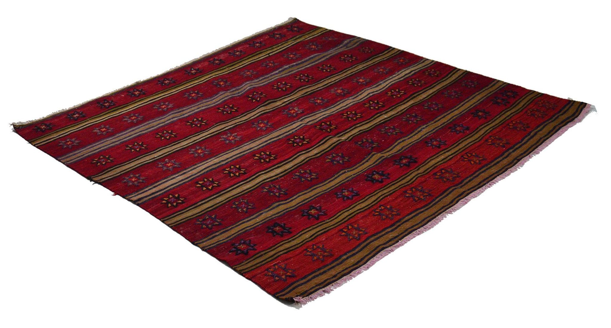 Turkish Anatolian Handmade Vintage Area Kilim Rug 187 cm x 182 cm