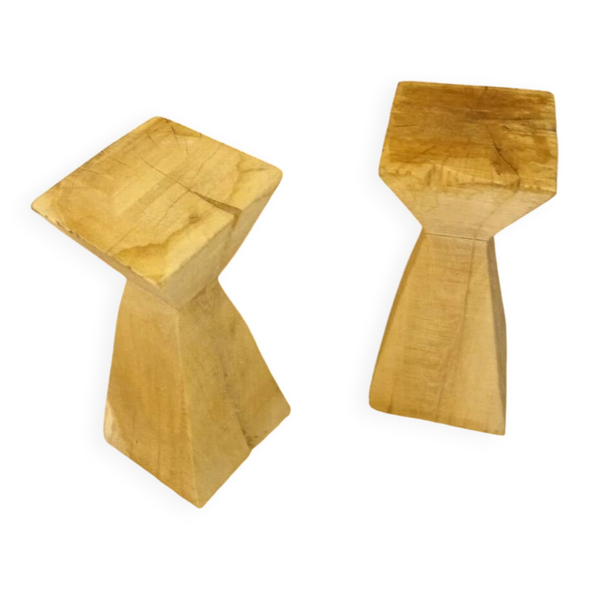 Set of 2 wooden plant stands.