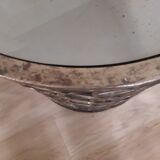 Gilt metal mirrored drum table