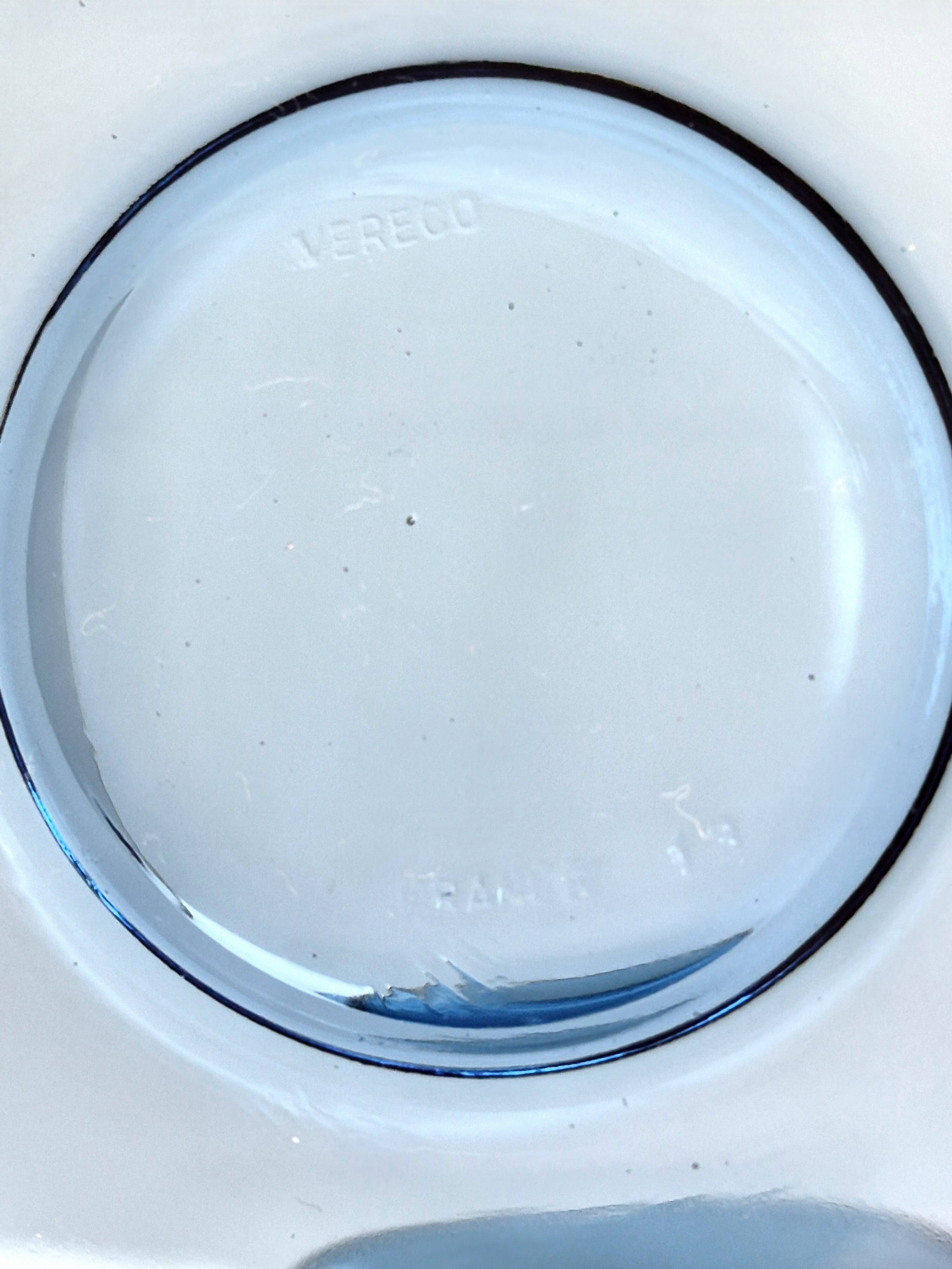 6 vintage cups and saucers vereco blue colour a703
