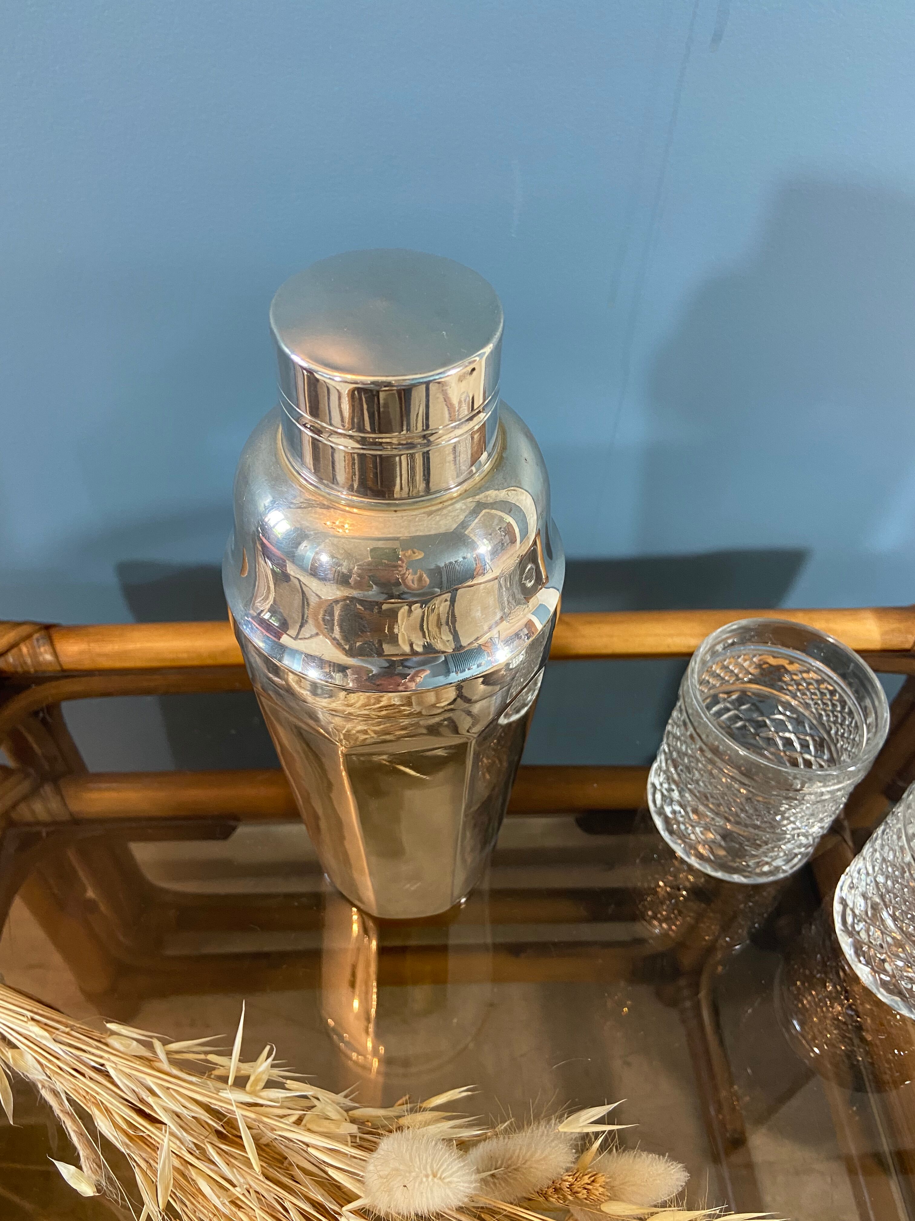 Vintage silver metal shaker