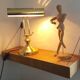 Lampe de notaire, banquier dorée