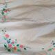 Large white map with colored flower insertion and embroidery.