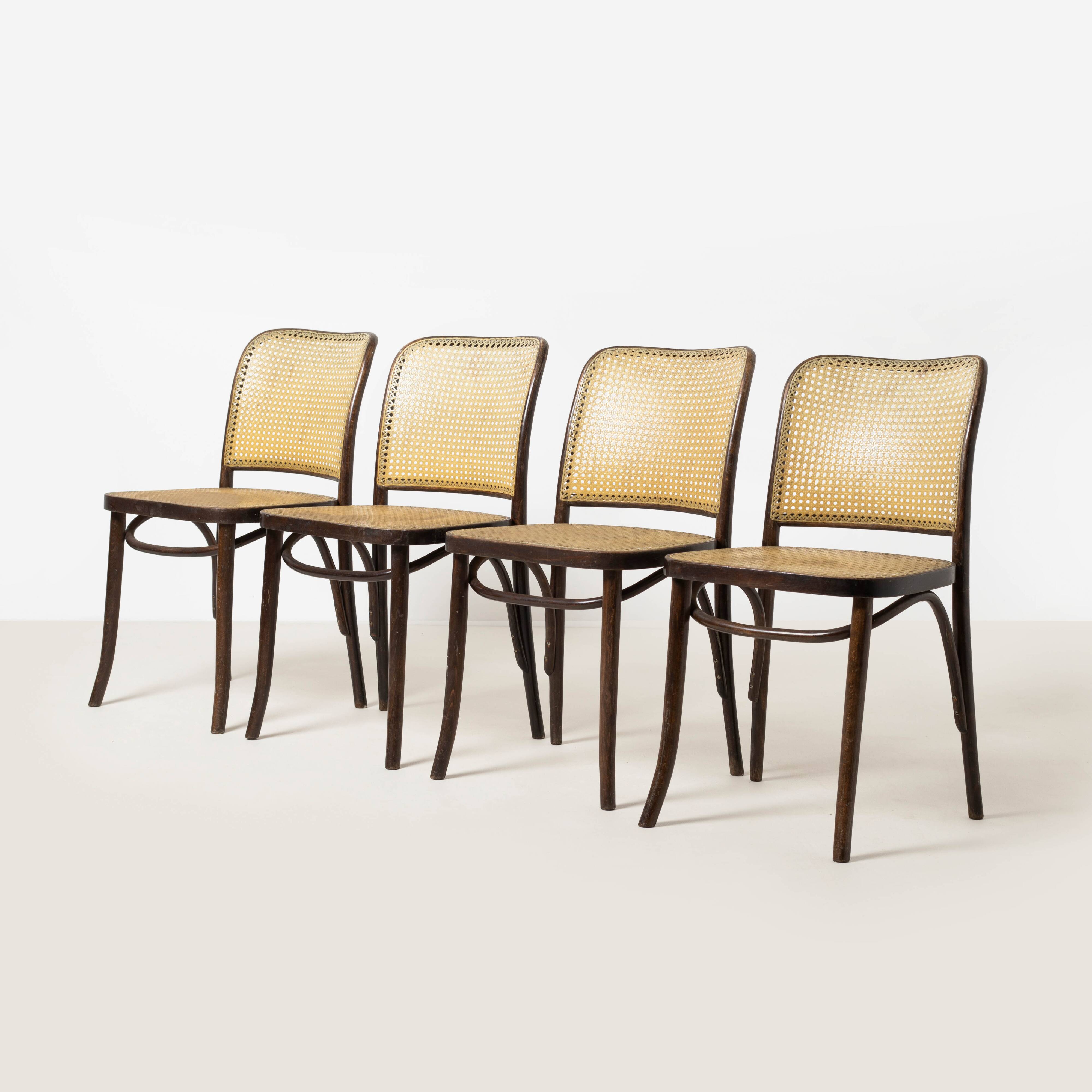 Set of 4 model 811 dining chairs by Josef Hoffmann, Poland, circa 1980