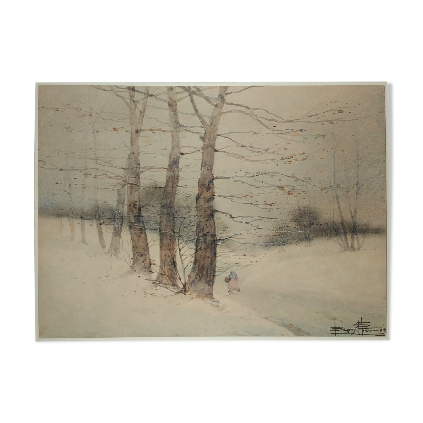 Snowy landscape painting