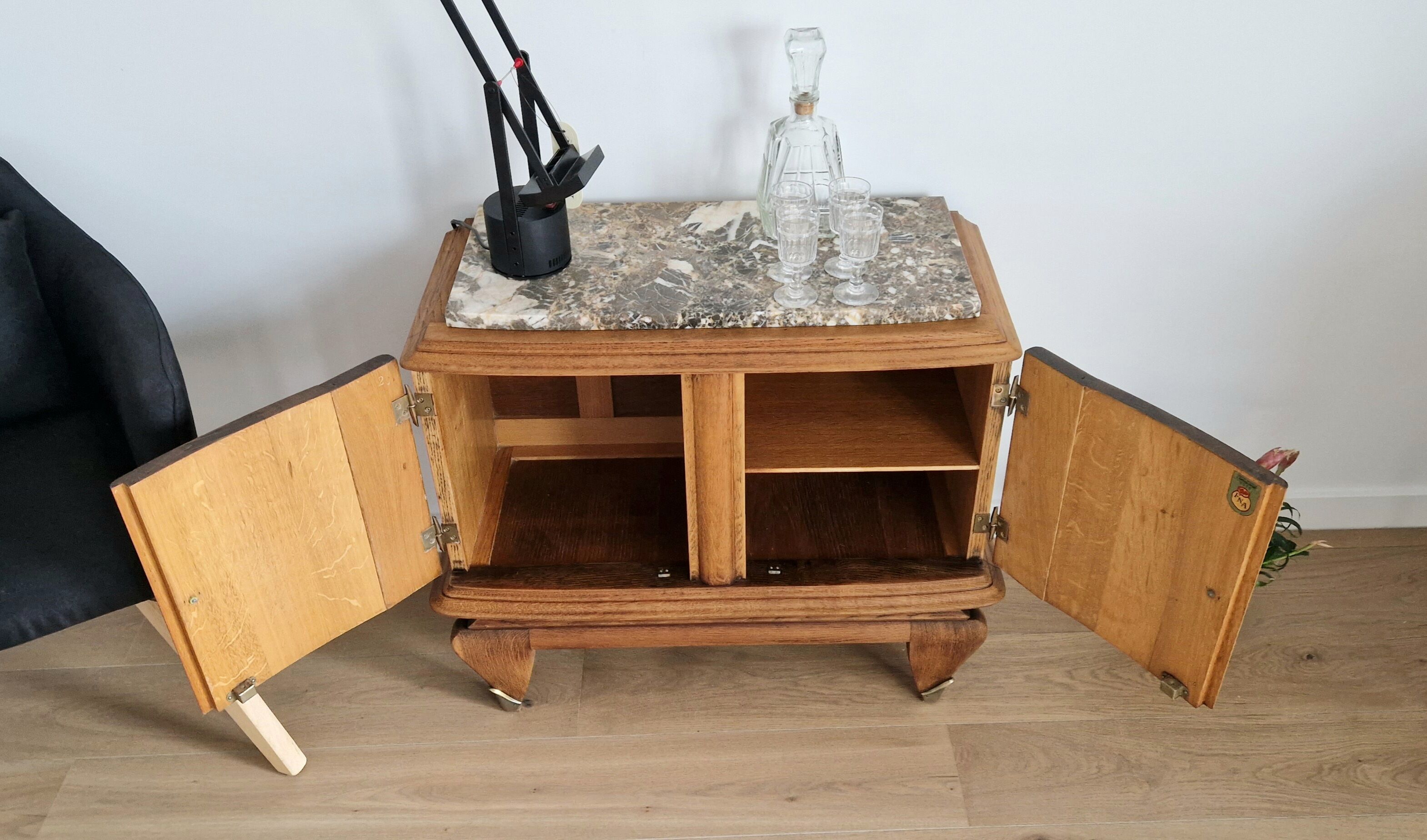 Oak bar furniture art deco style