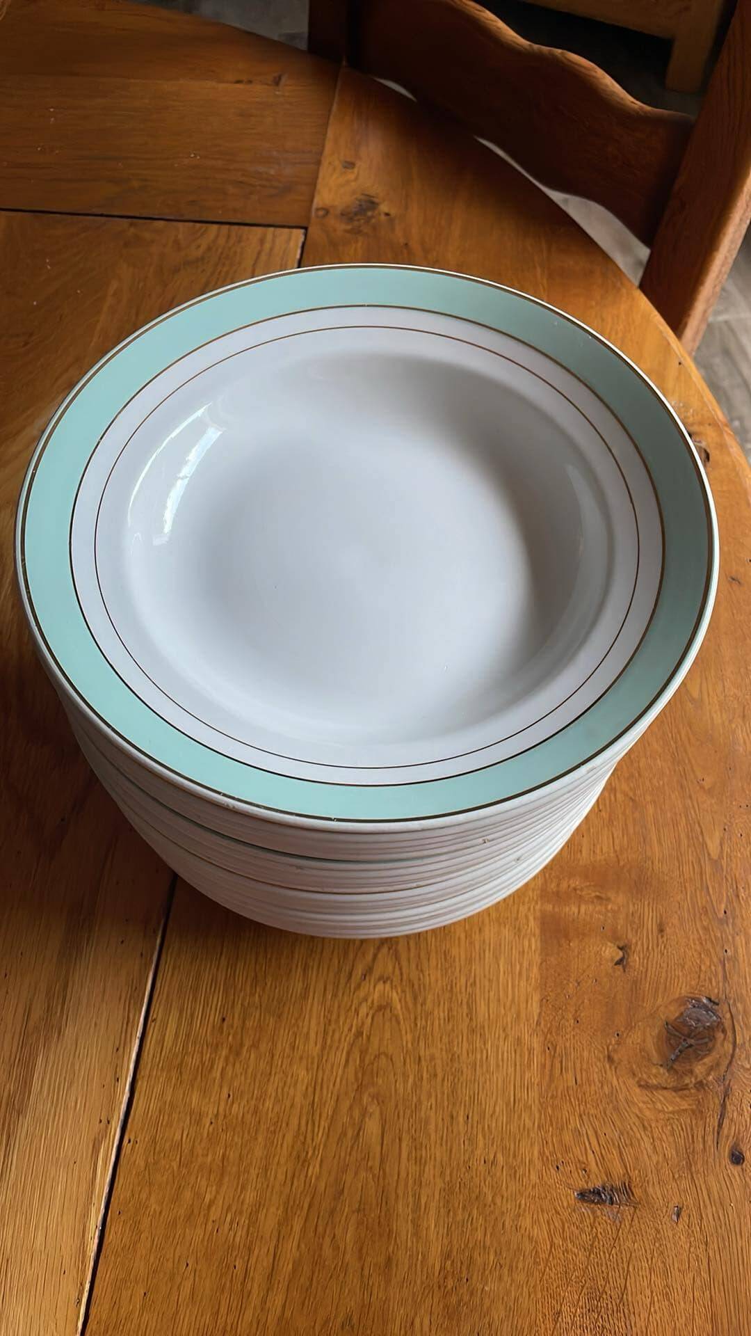 set of 20 KG Luneville soup plates, Epinay model
