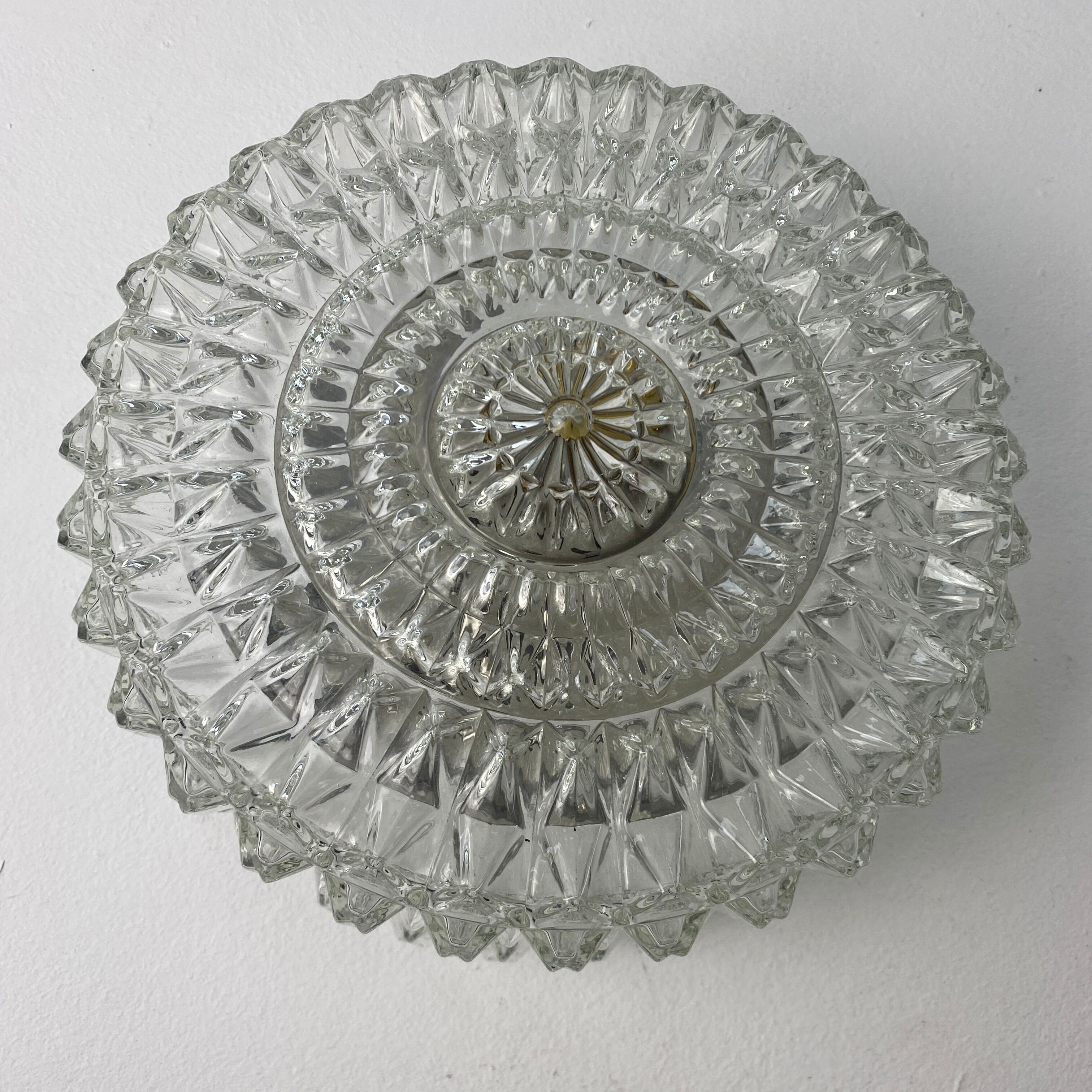Pair of old vintage round wall lamps