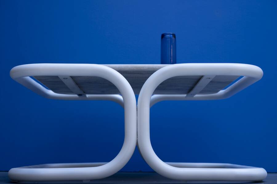 Vintage metal and marble coffee table