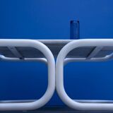 Vintage metal and marble coffee table