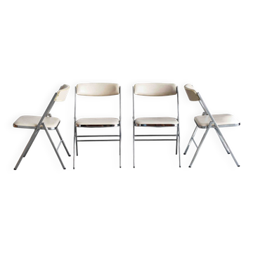Set of 4 'Plia' dining chairs by Giancarlo Piretti