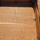 Brutalist set solid oak round dining table 4 chairs Depuydt Belgium