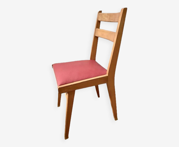 Chaise vintage en skaï rouge