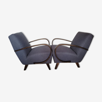 Une paire de fauteuils, conçu par J. Halabala, Tchécoslovaquie, années 1930.