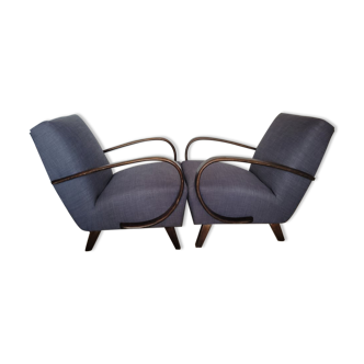Une paire de fauteuils, conçu par J. Halabala, Tchécoslovaquie, années 1930.