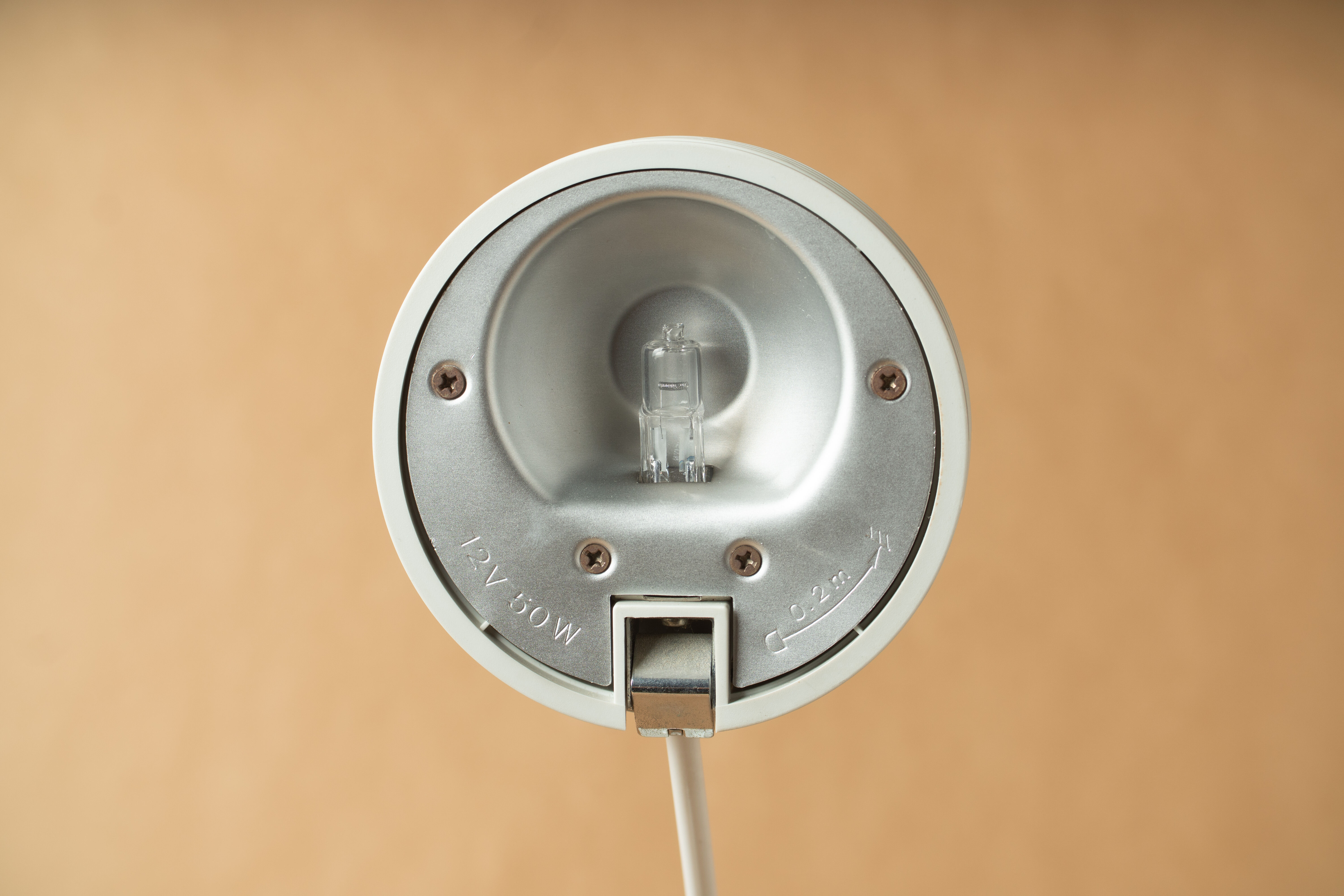 Desk table lamp vintage design 1980 reclining remote arm white