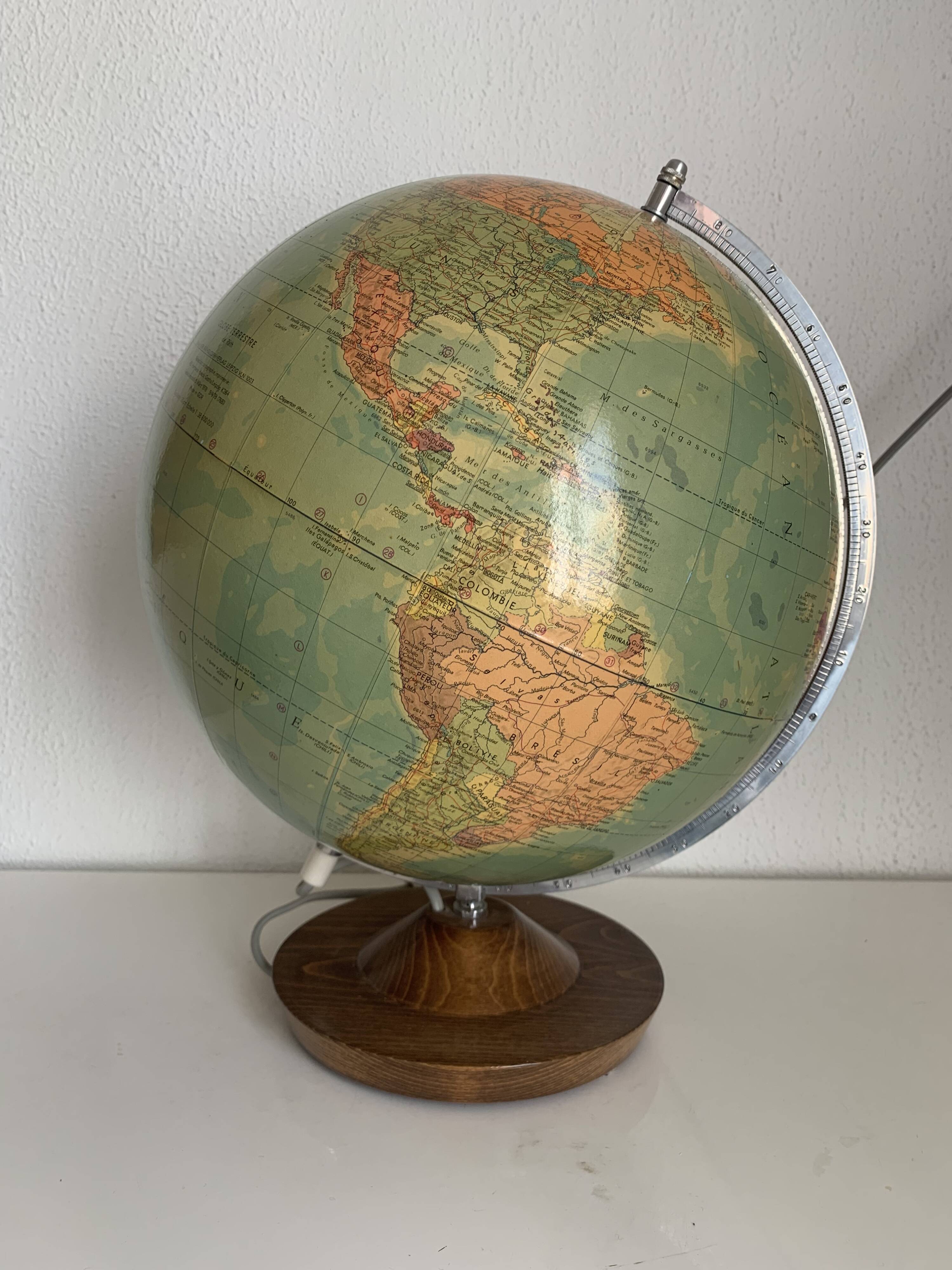 Globe terrestre vintage 1978 de Räth Leipzig ex-RDA - 43 cm