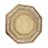 Panier octogonal vintage rotin tressé
