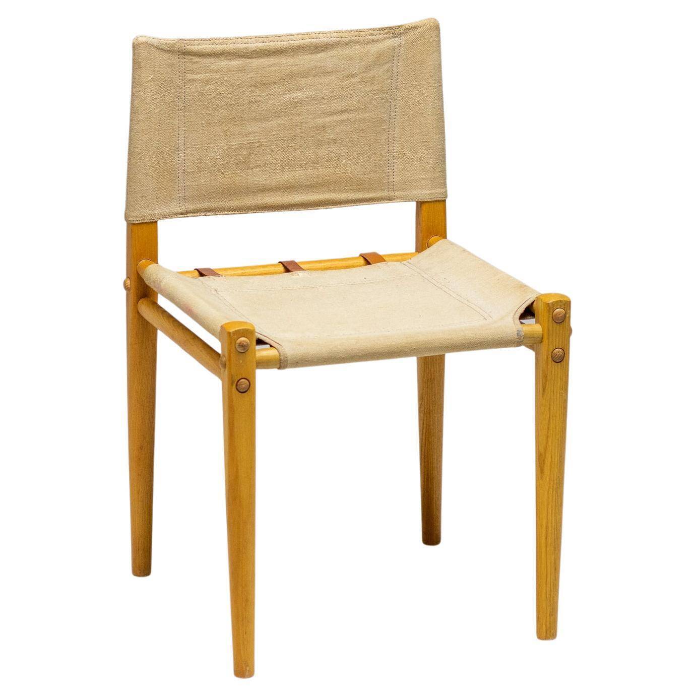 Occasional chair in ash and canvas Zanotta - Italian Mid-Century Modern, Functional Vintage