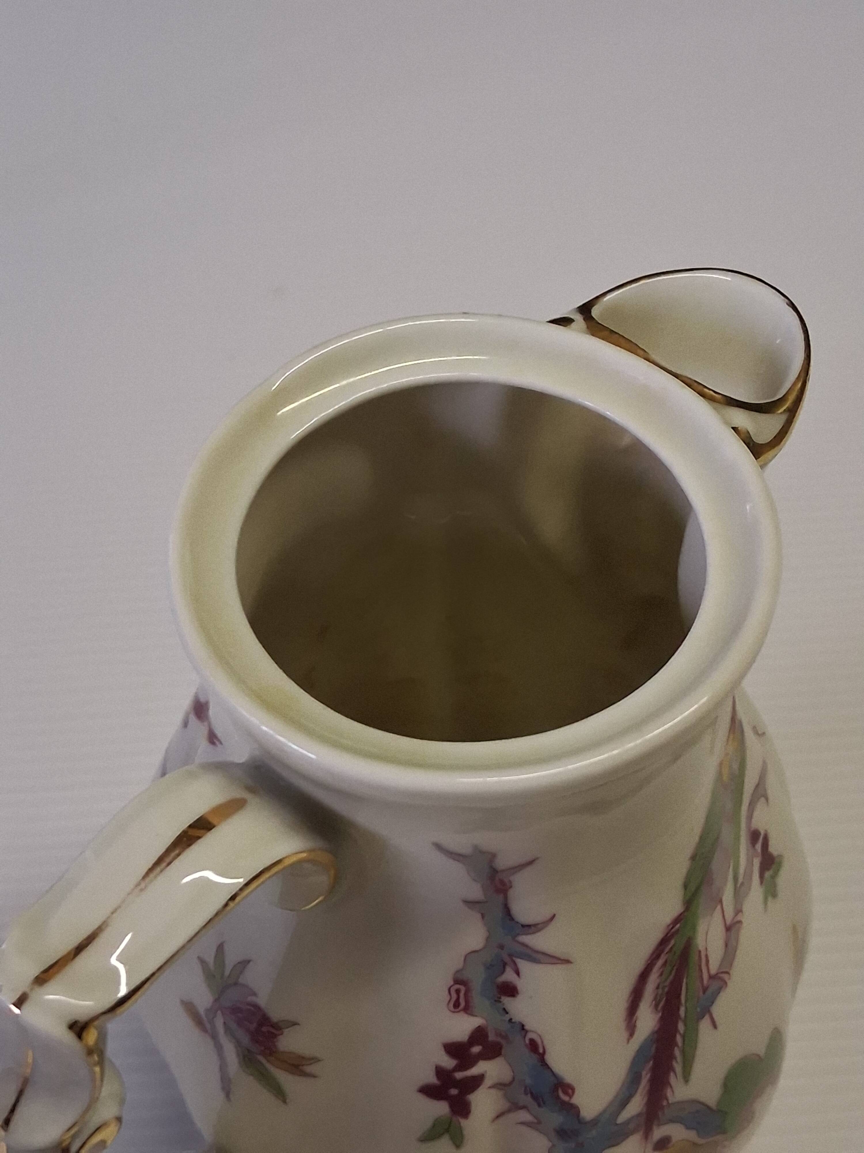 Very pretty Limoges porcelain coffee pot from Bernardaud model "Ch