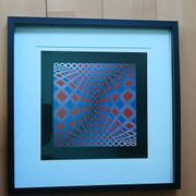 Christmas Gift Idea: Framed Vasarely "Octagon" silkscreen print (40x40cm)