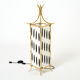 Paire de lampes lanterne laiton et tissus de Maison Baguès 1960