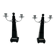 Art Deco Candlesticks in Black Lacquer, Oak & Nickel, Netherlands, 1930s, Set of 2