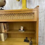 Vintage wood/wicker secretary